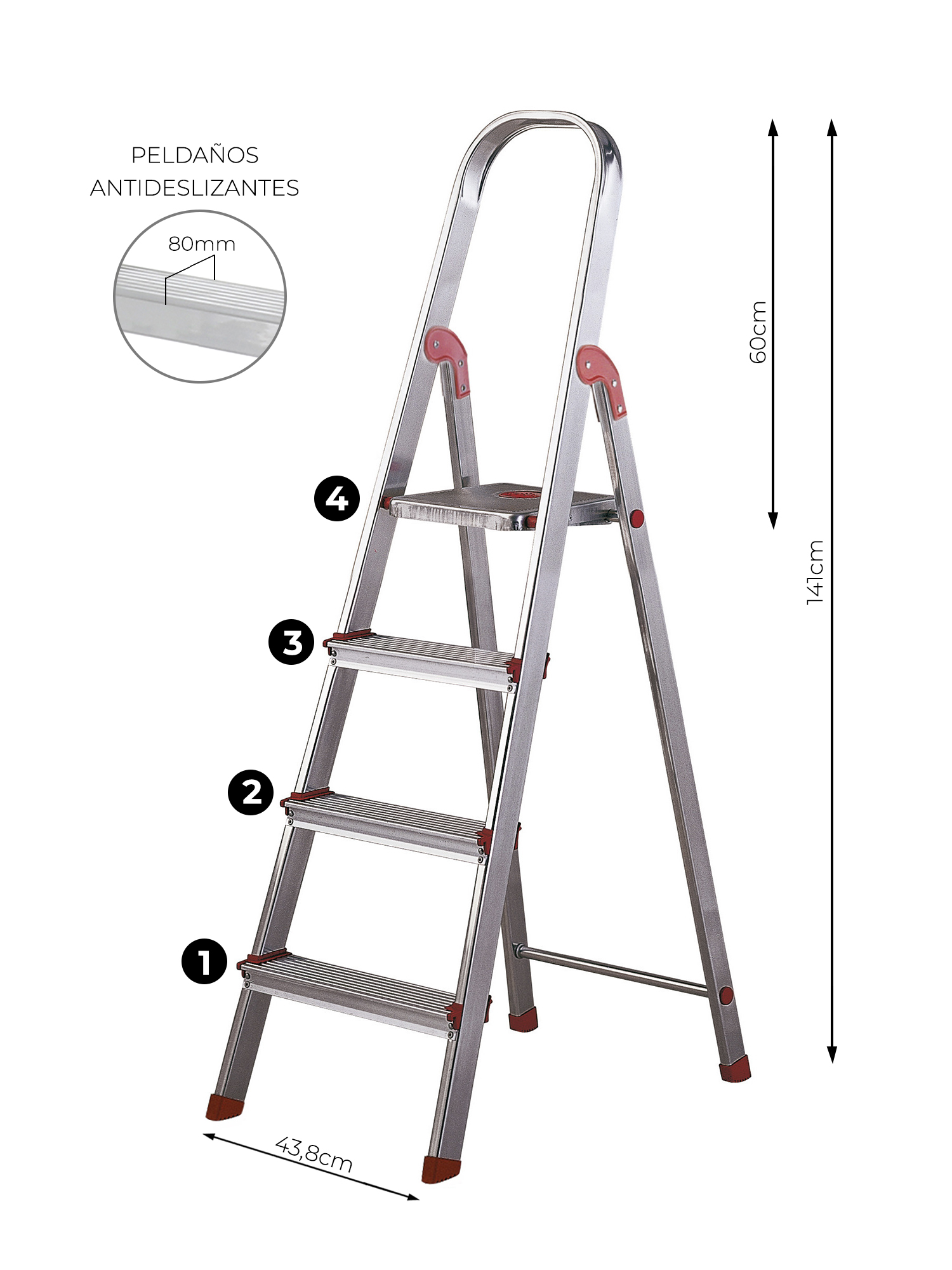 Escalera Aluminio Rolser Unica 4 Peldaños