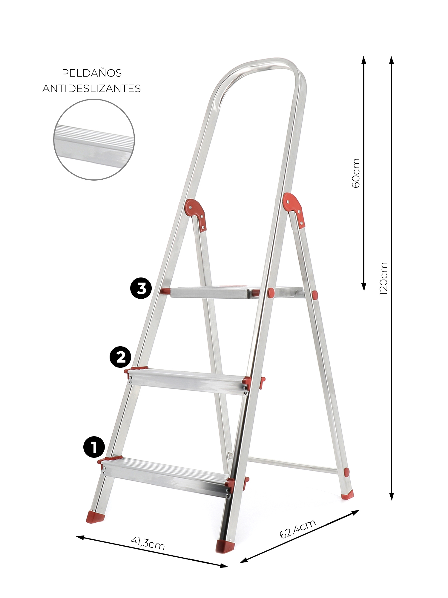 Escalera Aluminio Rolser Unica 3 Peldaños