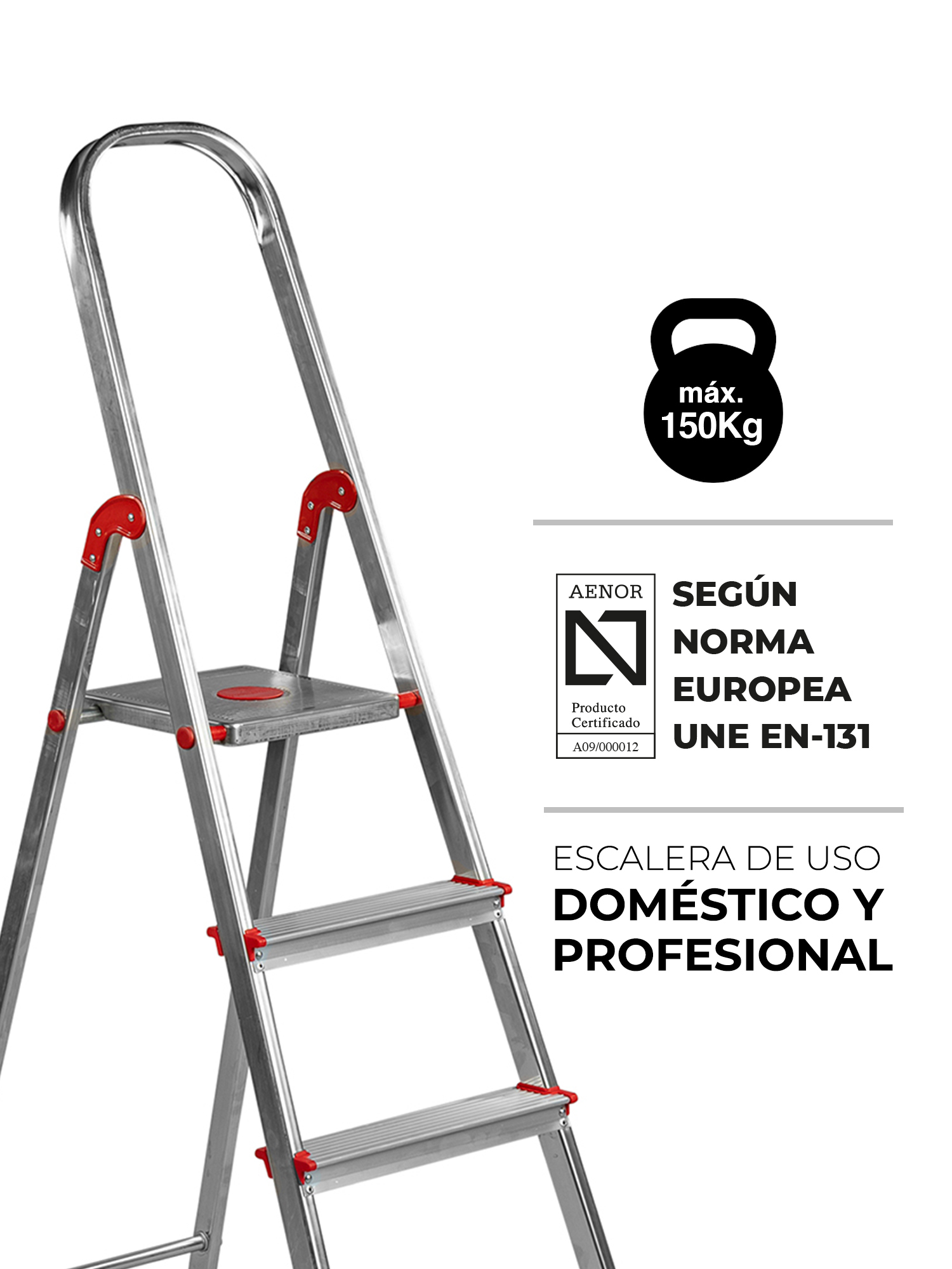 Escalera Aluminio Rolser Unica 7 Peldaños