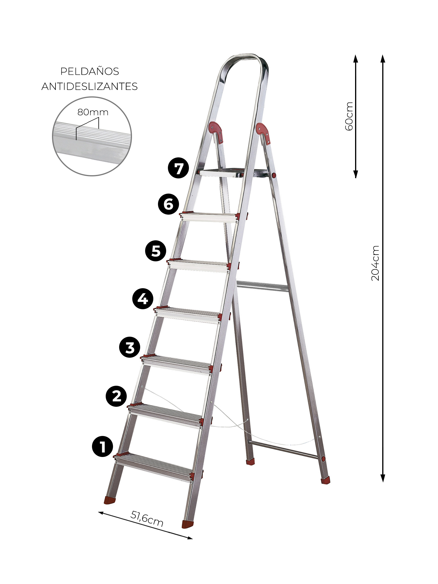 Escalera Aluminio Rolser Unica 7 Peldaños